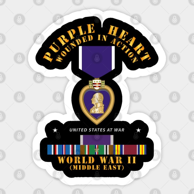 Purple Heart - WIA w WWII SVC w Purple Heart - Middle East Sticker by twix123844